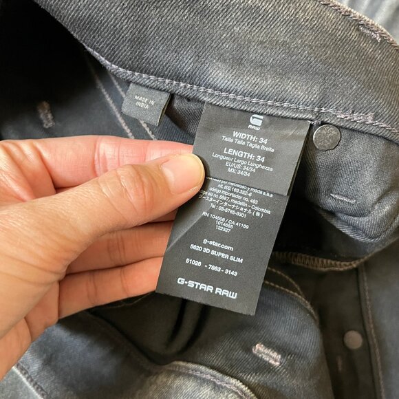 G-Star Raw 5620 3D Super Slim Waxed Jeans - Men's Size 34*34 - Picture 6 of 13